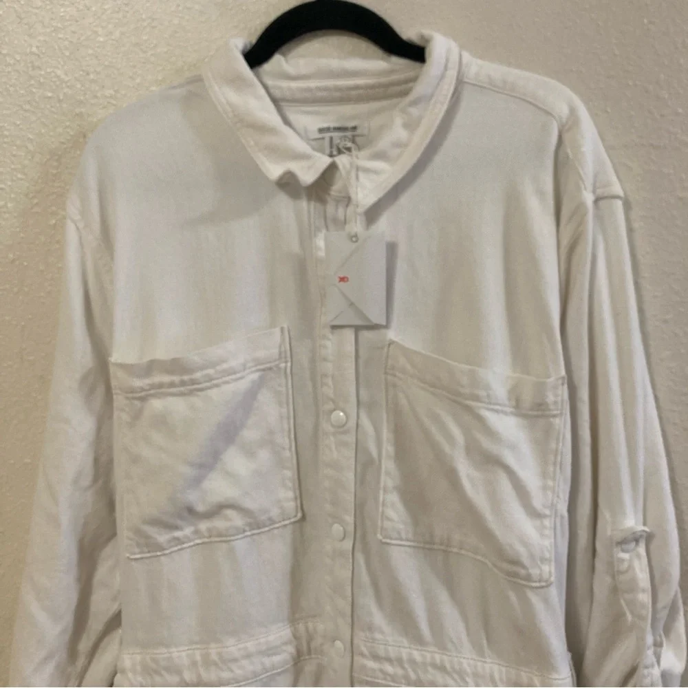 Good American Women’s Romper White Collared Size 7 - Picture 7 of 16